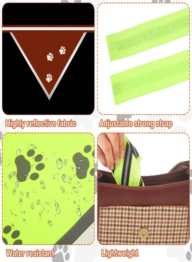 SilTriangle 2 Pcs Reflective Dog Bandana High Visibility Neon Orange Green Dog Reflective Scarf Bibs Scarf Safety Accessories for Camping Night Walking Off Leash Exploration - Image 4